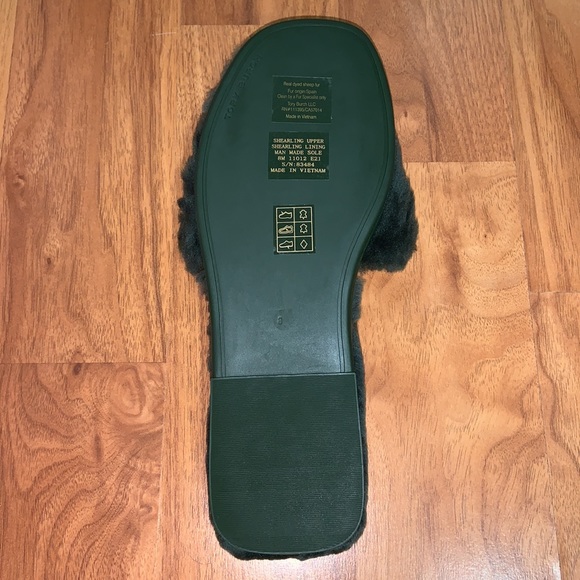 NWT Tory Burch Double T Shearling Slide Slippers - Picture 9 of 11